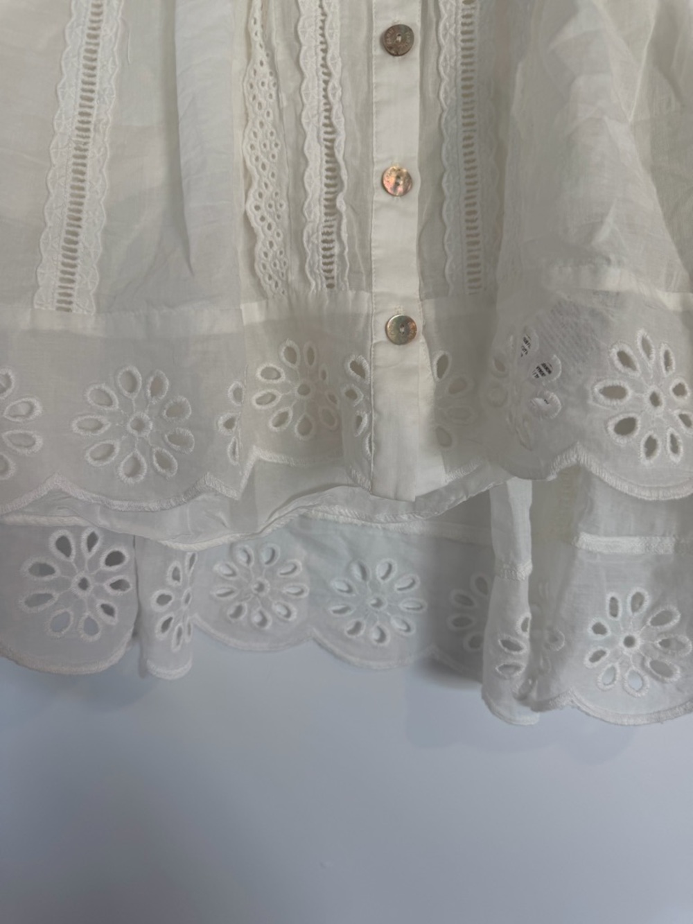 FARM Rio White Eyelet Ruffle Tank Top - Picture 3 of 3